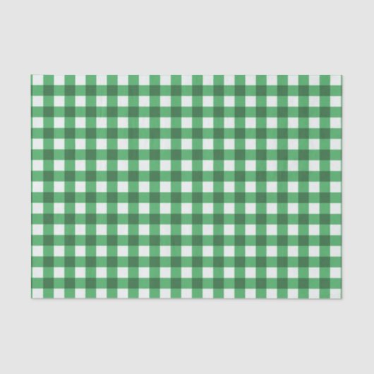 Hübsches grünes Gingham-Prüfmuster Seidenpapier (Vorderseite)