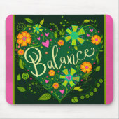 Hübsches grünes Herz Inspiriere Balancegefühl Mousepad (Vorne)