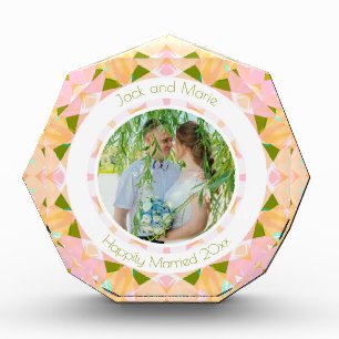 Hübsches, grünes Rosa-Hochzeitsgeschenk für Keepak Fotoblock