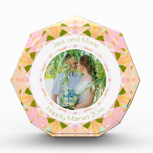 Hübsches, grünes Rosa-Hochzeitsgeschenk für Keepak Fotoblock (Vorderseite)