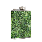 Hübsches Grüngras-Foto-Textur-Muster Spaß Flachmann (Rechts)