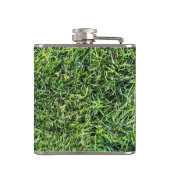 Hübsches Grüngras-Foto-Textur-Muster Spaß Flachmann (Rückseite)