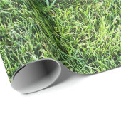 Hübsches Grüngras-Foto-Textur-Muster Spaß Geschenkpapier (Rolleneckpunkt)