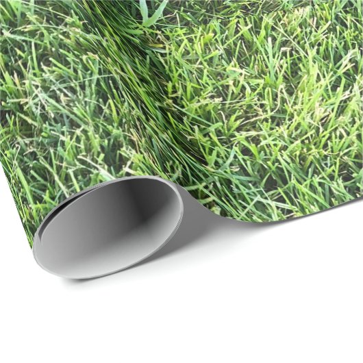 Hübsches Grüngras-Foto-Textur-Muster Spaß Geschenkpapier (Rolleneckpunkt)