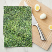 Hübsches Grüngras-Foto-Textur-Muster Spaß Geschirrtuch (Viertel Falte)