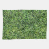 Hübsches Grüngras-Foto-Textur-Muster Spaß Geschirrtuch (Horizontal)