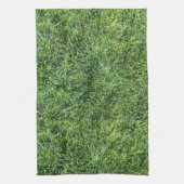 Hübsches Grüngras-Foto-Textur-Muster Spaß Geschirrtuch (Vertikal)