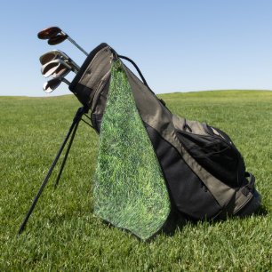 Hübsches Grüngras-Foto-Textur-Muster Spaß Golfhandtuch