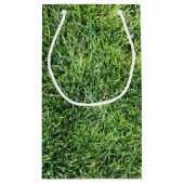 Hübsches Grüngras-Foto-Textur-Muster Spaß Kleine Geschenktüte (Rückseite)