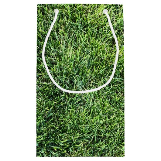 Hübsches Grüngras-Foto-Textur-Muster Spaß Kleine Geschenktüte (Rückseite)