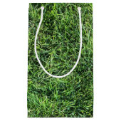 Hübsches Grüngras-Foto-Textur-Muster Spaß Kleine Geschenktüte (Vorderseite)