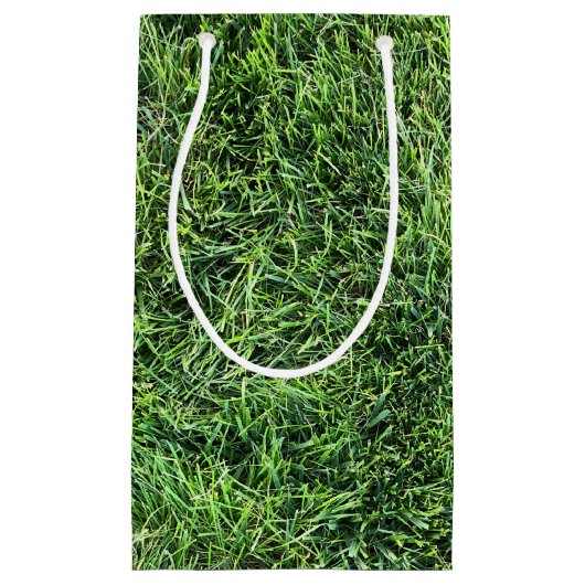 Hübsches Grüngras-Foto-Textur-Muster Spaß Kleine Geschenktüte (Vorderseite)