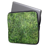 Hübsches Grüngras-Foto-Textur-Muster Spaß Laptopschutzhülle (Vorderseite Links)