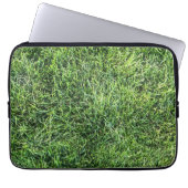 Hübsches Grüngras-Foto-Textur-Muster Spaß Laptopschutzhülle (Vorderseite)