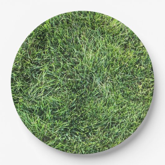 Hübsches Grüngras-Foto-Textur-Muster Spaß Pappteller (Vorderseite)
