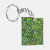 Hübsches Grüngras-Foto-Textur-Muster Spaß Schlüsselanhänger (Vorderseite links)