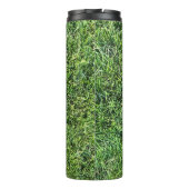 Hübsches Grüngras-Foto-Textur-Muster Spaß Thermosbecher (Rückseite)