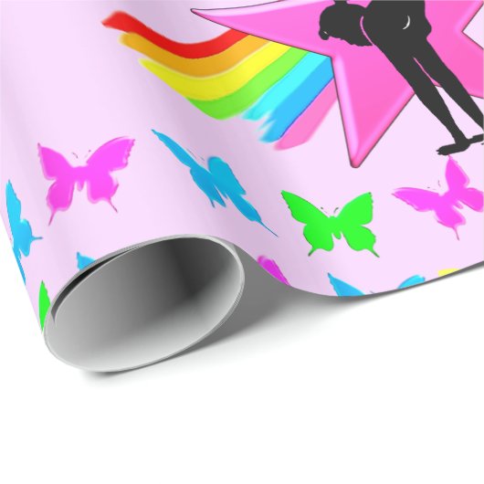 HÜBSCHES GYMNAST-MÄDCHEN GESCHENKPAPIER (Rolleneckpunkt)