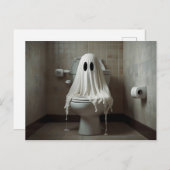 Hübsches Halloween-Geist in der Toilette Postkarte (Vorne/Hinten)