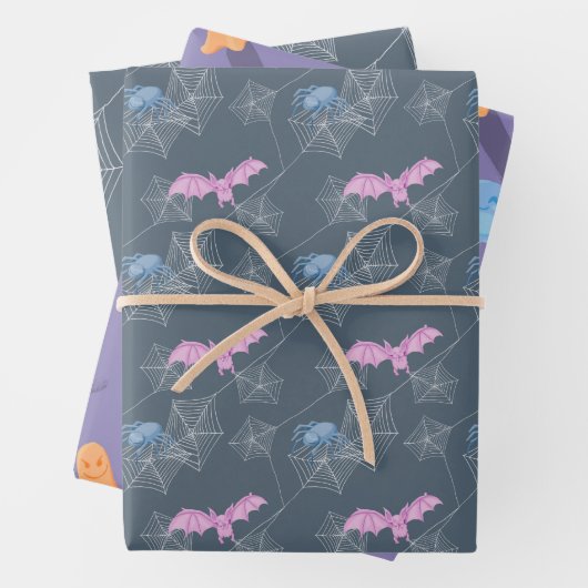 Hübsches Halloween-Print mit nahtlosem Muster. Geschenkpapier Set (Beispiel)