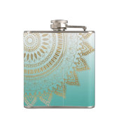 Hübsches, handgezeichnetes Mandala Flachmann (Rückseite)