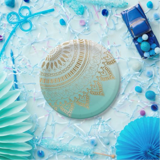 Hübsches, handgezeichnetes Mandala Pappteller (Party)