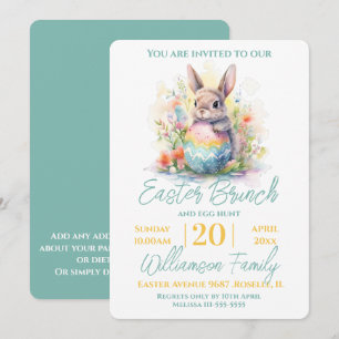Hübsches Häschen Floral Osterbrunch Einladung