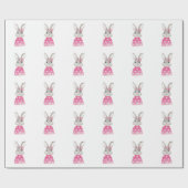 Hübsches Hasen-Pink-Bow-&-Herz-Pulli-Geschenkpapie Geschenkpapier (Flach)