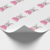 Hübsches Hasen-Pink-Bow-&-Herz-Pulli-Geschenkpapie Geschenkpapier (Ecke)