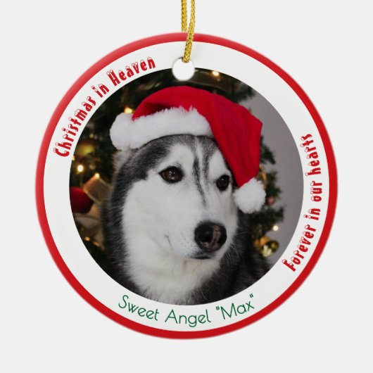 Hübsches Haustier Erinnerungsstück 2 Hunde Foto We Keramik Ornament (Vorne)