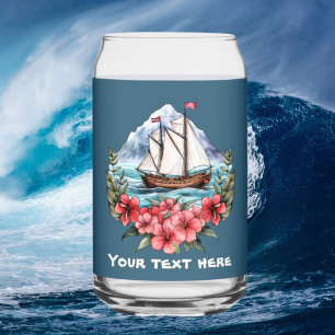 Hübsches hawaiianisches Segelboot Text Strand Dosenglas
