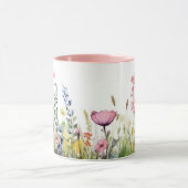 Hübsches Hebräisch + Name Floral Wasserfarbe Tasse (Zentrum)