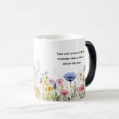 Hübsches Hebräisch + Name Floral Wasserfarbe Verwandlungstasse (VorderseiteRechts)