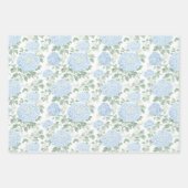 Hübsches Hellblau-Weiß-Blumen-Brautparty Geschenkpapier Set (Vorderseite 2)