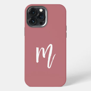 Hübsches helles Burgund mit stilvollen Textinitial iPhone 13 Pro Max Hülle