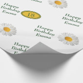 Hübsches helles Gänseblümchen irgendein Geschenkpapier (Ecke)