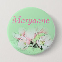 Hübsches hellrosa Apfel Blume Button