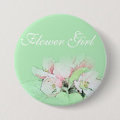 Hübsches hellrosa Apfelmädchen Blume Button (Vorderseite)