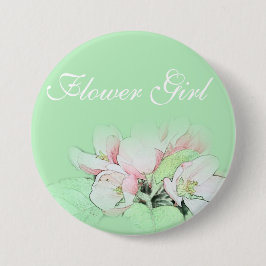 Hübsches hellrosa Apfelmädchen Blume Button