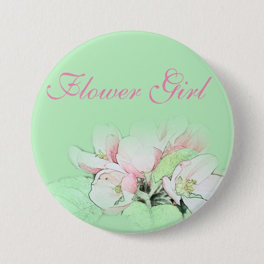 Hübsches hellrosa Apfelmädchen Blume Button (Vorderseite)