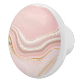 Hübsches, hellrosa goldfarbenes Marmordesign Keramikknauf (Rechts)