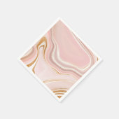 Hübsches, hellrosa goldfarbenes Marmordesign Serviette (Ecke)