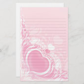 hübsches hellrosa Herz wirbeln Hochzeitspapier Briefpapier (Vorne/Hinten)