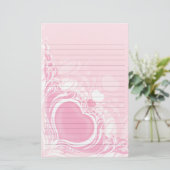hübsches hellrosa Herz wirbeln Hochzeitspapier Briefpapier (Stehend Vorderseite)