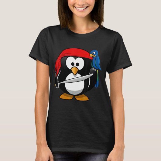 Hübsches Hemd mit Pirate Penguin Animal Comic Cart T-Shirt (Vorderseite)