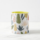 Hübsches Herbstblatt Farbiges orange gelbes Muster Tasse (Zentrum)