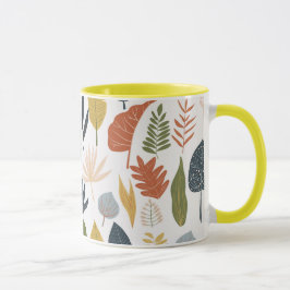 Hübsches Herbstblatt Farbiges orange gelbes Muster Tasse