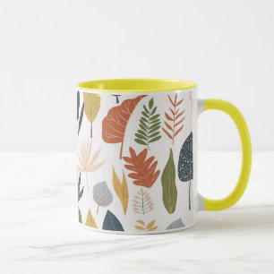 Hübsches Herbstblatt Farbiges orange gelbes Muster Tasse
