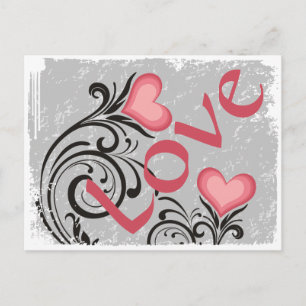 Hübsches Herz Blume LIEBE Grunge Postkarte