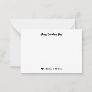 Hübsches Herz-Doodle-Muster Rosa Valentinstag Mitteilungskarte